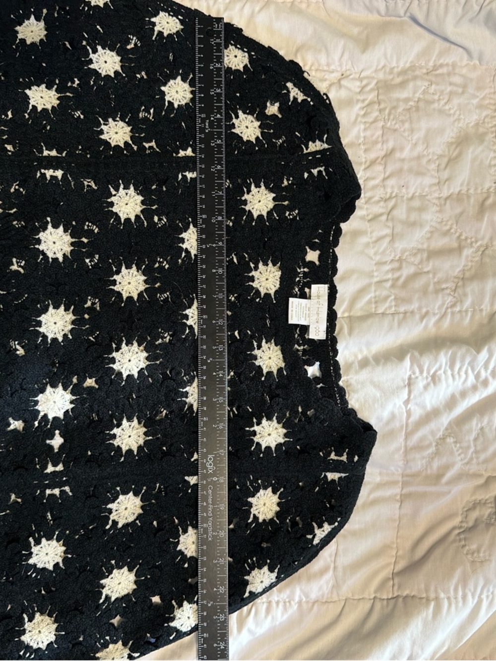 House of Harlow 1960 Crochet Floral Fringe Poncho One Size - Picture 7 of 8